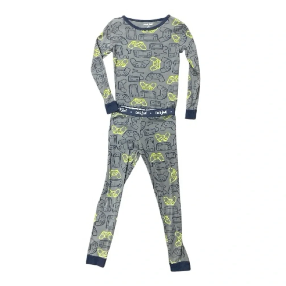 Cat & Jack - EC - Gray Pajama Set with Neon Game Print